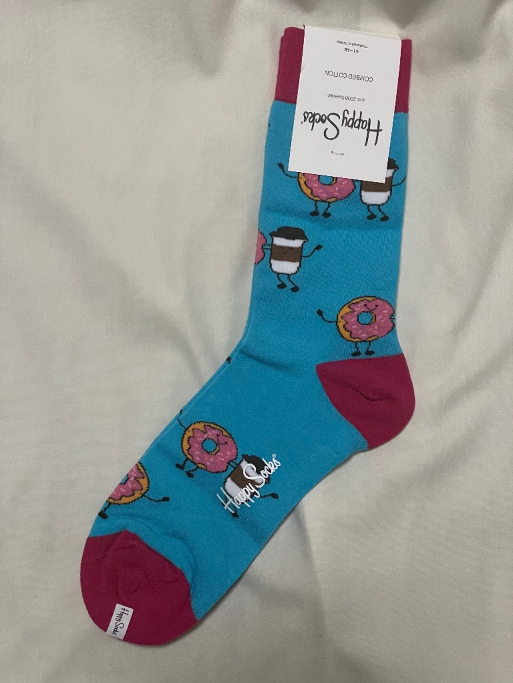 HAPPY SOCKS - Brand new w/ tags & authentic - Size 10-13 (US) - Coffee & donuts